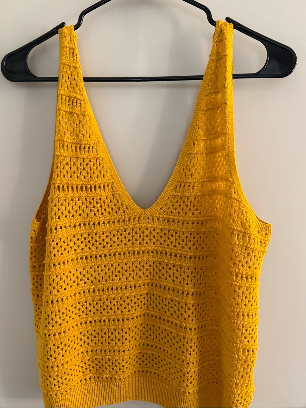 Marine Layer Yellow Crochet V-Neck Tank